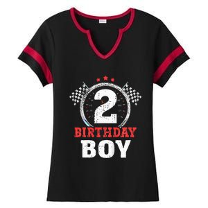 Birthday 2 Two Race Car 2nd Birthday Racing Car Driver Ladies Halftime Notch Neck Tee