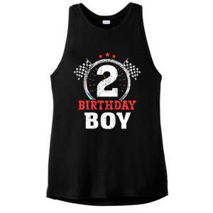 Birthday 2 Two Race Car 2nd Birthday Racing Car Driver Ladies PosiCharge Tri-Blend Wicking Tank