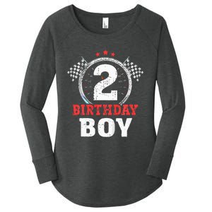 Birthday 2 Two Race Car 2nd Birthday Racing Car Driver Women's Perfect Tri Tunic Long Sleeve Shirt