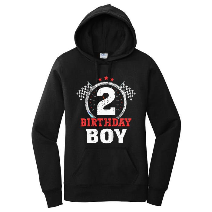 Birthday 2 Two Race Car 2nd Birthday Racing Car Driver Women's Pullover Hoodie