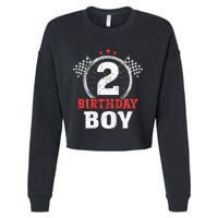 Birthday 2 Two Race Car 2nd Birthday Racing Car Driver Cropped Pullover Crew