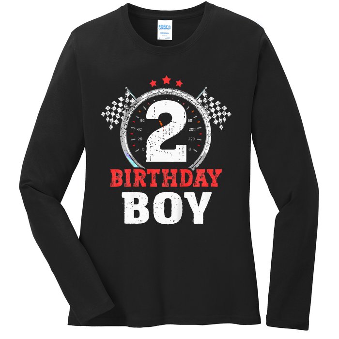 Birthday 2 Two Race Car 2nd Birthday Racing Car Driver Ladies Long Sleeve Shirt