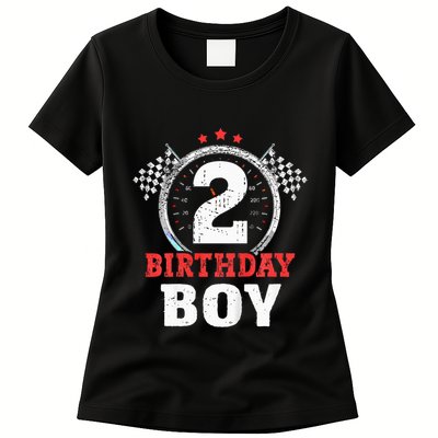 Birthday 2 Two Race Car 2nd Birthday Racing Car Driver Womens T-Shirt