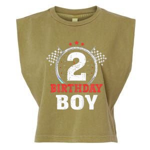 Birthday 2 Two Race Car 2nd Birthday Racing Car Driver Garment-Dyed Women's Muscle Tee