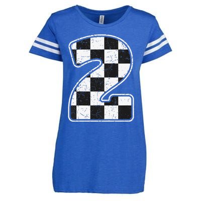 Birthday 2 Two Race Car 2nd Birthday Racing Car Flag Enza Ladies Jersey Football T-Shirt