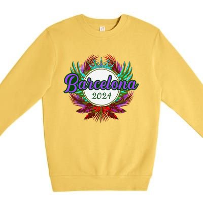 Barcelona 2024 Team Travel Quote Premium Crewneck Sweatshirt