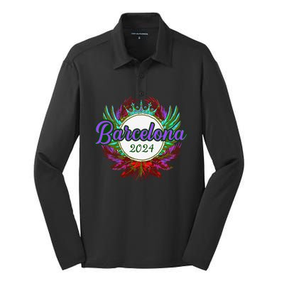 Barcelona 2024 Team Travel Quote Silk Touch Performance Long Sleeve Polo