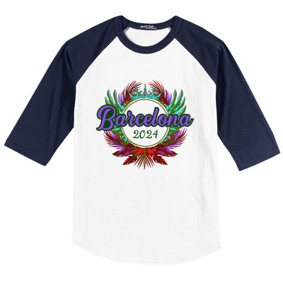 Barcelona 2024 Team Travel Quote Baseball Sleeve Shirt