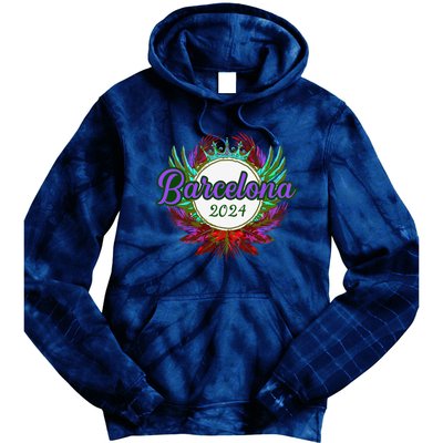 Barcelona 2024 Team Travel Quote Tie Dye Hoodie