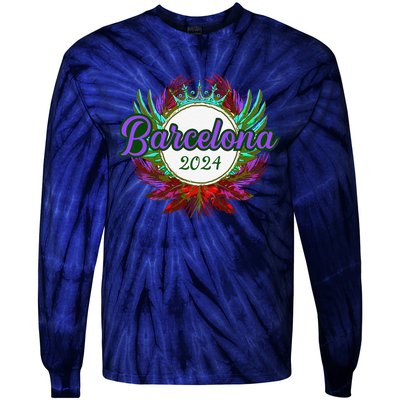 Barcelona 2024 Team Travel Quote Tie-Dye Long Sleeve Shirt