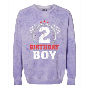 Birthday  2 Two Race Car 2nd Birthday Racing Car Driver Colorblast Crewneck Sweatshirt