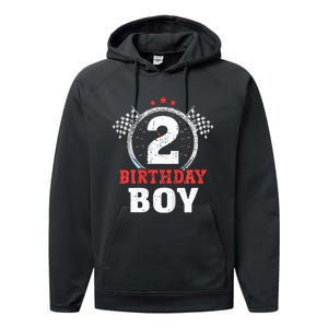 Birthday  2 Two Race Car 2nd Birthday Racing Car Driver Performance Fleece Hoodie