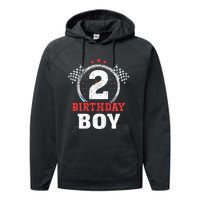 Birthday  2 Two Race Car 2nd Birthday Racing Car Driver Performance Fleece Hoodie