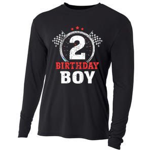 Birthday  2 Two Race Car 2nd Birthday Racing Car Driver Cooling Performance Long Sleeve Crew