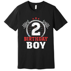 Birthday  2 Two Race Car 2nd Birthday Racing Car Driver Premium T-Shirt