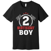 Birthday  2 Two Race Car 2nd Birthday Racing Car Driver Premium T-Shirt