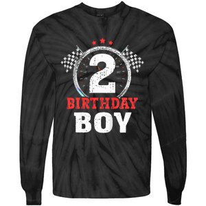 Birthday  2 Two Race Car 2nd Birthday Racing Car Driver Tie-Dye Long Sleeve Shirt