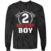 Birthday  2 Two Race Car 2nd Birthday Racing Car Driver Tie-Dye Long Sleeve Shirt