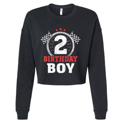 Birthday  2 Two Race Car 2nd Birthday Racing Car Driver Cropped Pullover Crew