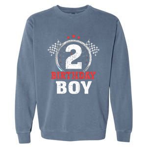 Birthday  2 Two Race Car 2nd Birthday Racing Car Driver Garment-Dyed Sweatshirt