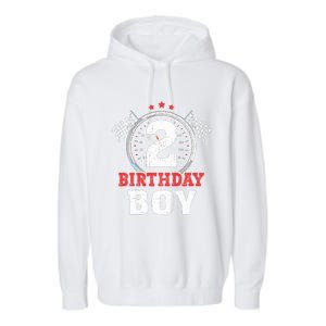 Birthday  2 Two Race Car 2nd Birthday Racing Car Driver Garment-Dyed Fleece Hoodie