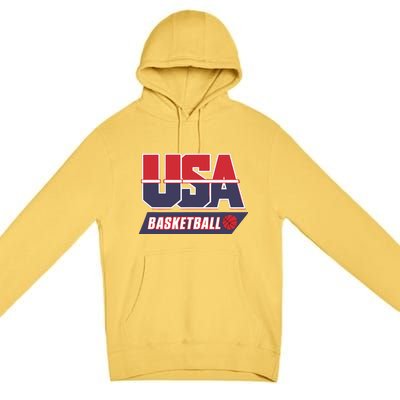 Basketball 2024 Usa Patriotic Sports Lover American B Ball Premium Pullover Hoodie