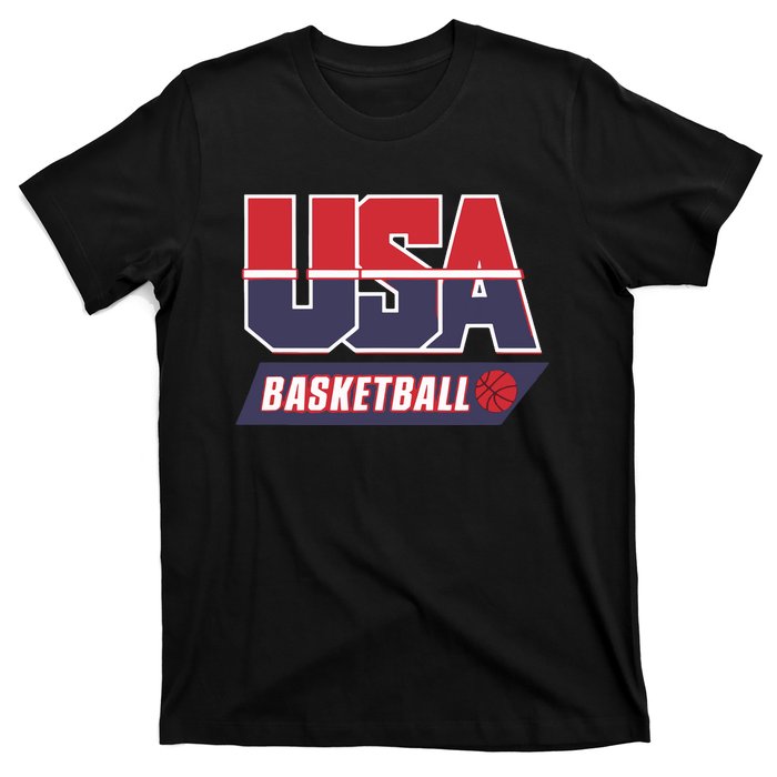 Basketball 2024 Usa Patriotic Sports Lover American B Ball T-Shirt