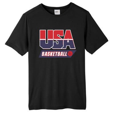 Basketball 2024 Usa Patriotic Sports Lover American B Ball Tall Fusion ChromaSoft Performance T-Shirt