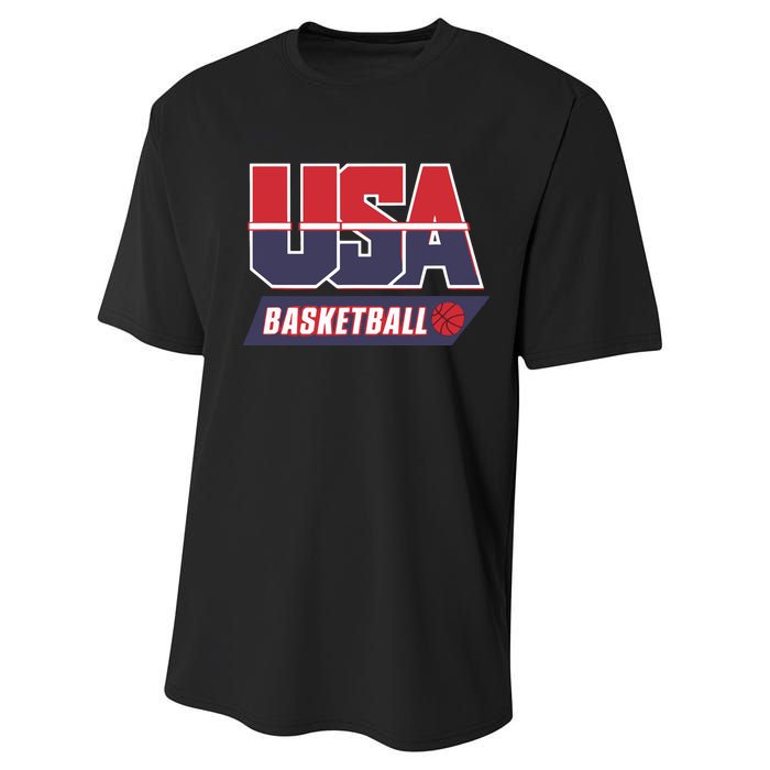 Basketball 2024 Usa Patriotic Sports Lover American B Ball Performance Sprint T-Shirt