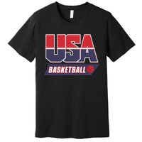 Basketball 2024 Usa Patriotic Sports Lover American B Ball Premium T-Shirt