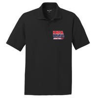 Basketball 2024 Usa Patriotic Sports Lover American B Ball PosiCharge RacerMesh Polo