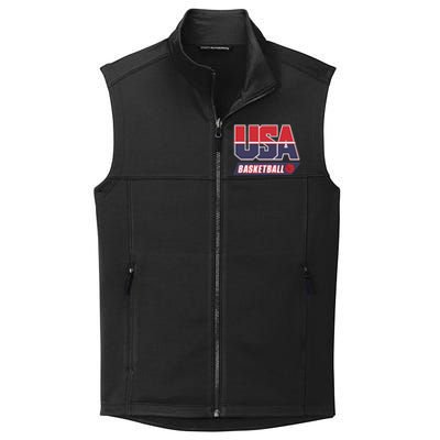 Basketball 2024 Usa Patriotic Sports Lover American B Ball Collective Smooth Fleece Vest