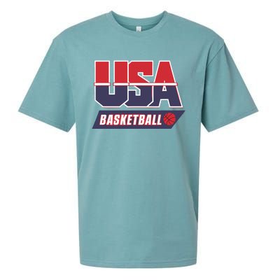 Basketball 2024 Usa Patriotic Sports Lover American B Ball Sueded Cloud Jersey T-Shirt