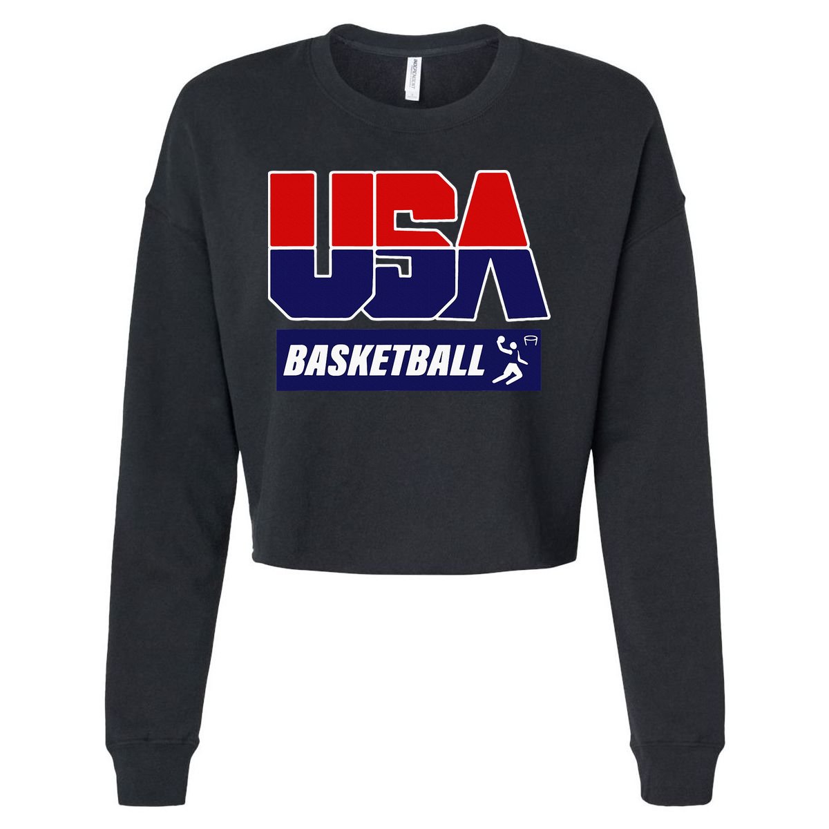 Basketball 2024 Usa Cropped Pullover Crew