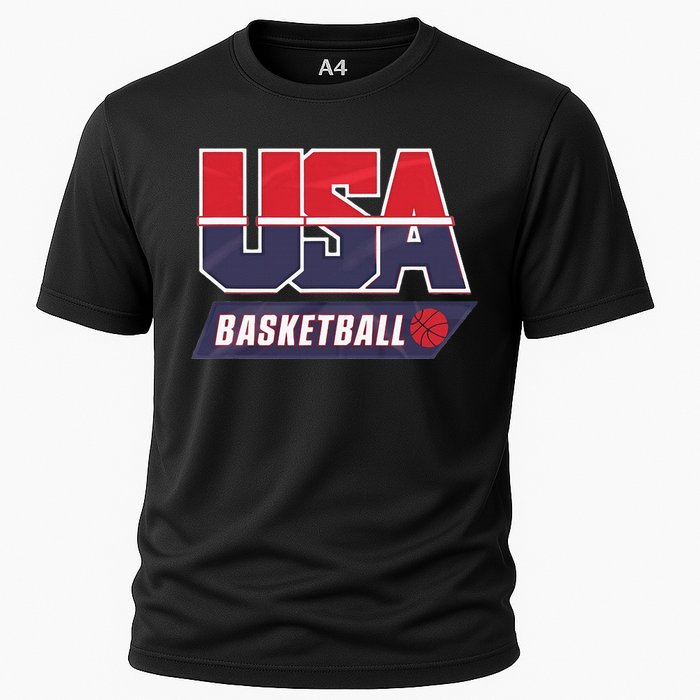 Basketball 2024 Usa Patriotic Sports Lover American B Ball Cooling Performance Crew T-Shirt