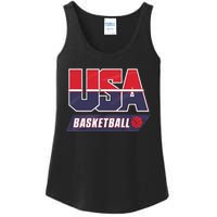 Basketball 2024 Usa Patriotic Sports Lover American B Ball Ladies Essential Tank