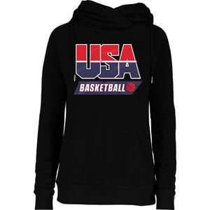 Basketball 2024 Usa Patriotic Sports Lover American B Ball Womens Funnel Neck Pullover Hood