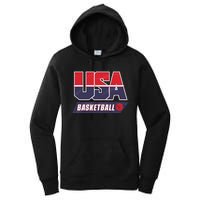 Basketball 2024 Usa Patriotic Sports Lover American B Ball Women's Pullover Hoodie