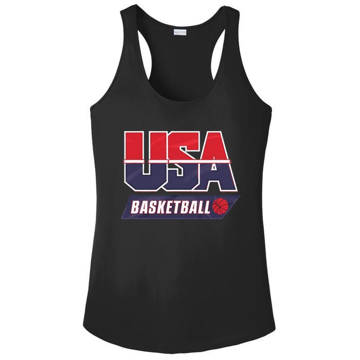 Basketball 2024 Usa Patriotic Sports Lover American B Ball Ladies PosiCharge Competitor Racerback Tank