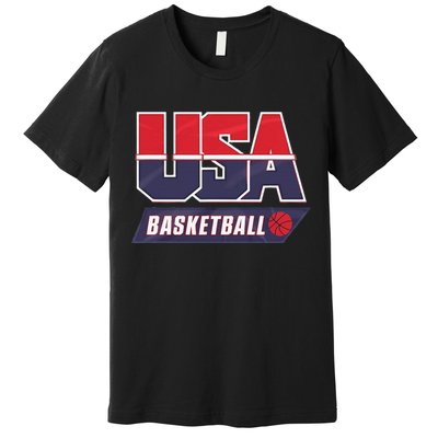 Basketball 2024 Usa Patriotic Sports Lover American B Ball Premium T-Shirt