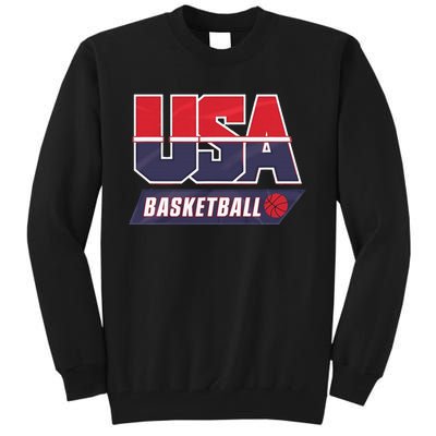 Basketball 2024 Usa Patriotic Sports Lover American B Ball Tall Sweatshirt