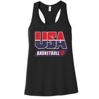 Basketball 2024 Usa Patriotic Sports Lover American B Ball Women's Racerback Tank