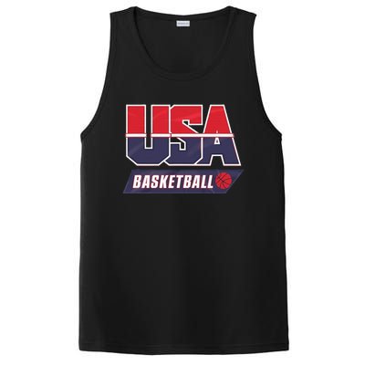 Basketball 2024 Usa Patriotic Sports Lover American B Ball PosiCharge Competitor Tank