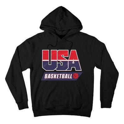 Basketball 2024 Usa Patriotic Sports Lover American B Ball Tall Hoodie