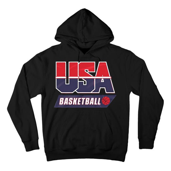 Basketball 2024 Usa Patriotic Sports Lover American B Ball Tall Hoodie