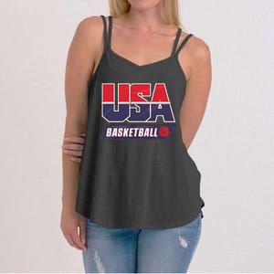 Basketball 2024 Usa Patriotic Sports Lover American B Ball Women's Strappy Tank