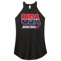 Basketball 2024 Usa Patriotic Sports Lover American B Ball Women's Perfect Tri Rocker Tank