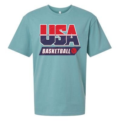 Basketball 2024 Usa Patriotic Sports Lover American B Ball Sueded Cloud Jersey T-Shirt