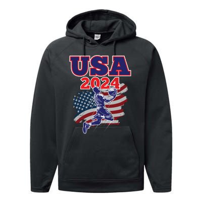 Basketball 2024 Vintage Usa Performance Fleece Hoodie