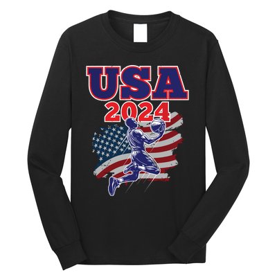 Basketball 2024 Vintage Usa Long Sleeve Shirt